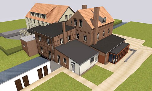 Vogelperspektive der neu geplanten Kita Friedensau