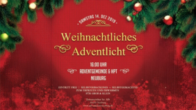 Zu sehen ist das Plakat mit Einladung zum Weihnachtlichen Adventlicht in der HPT Neuburg