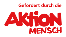 Das Bild zeigt das Plakat mit dem Tigel Gefördert durch die Aktion Mensch