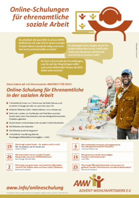 Flyer Online-Schulung für Ehrenamtliche in der sozialen Arbeit