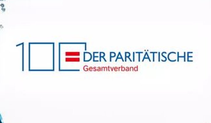 Das Bild zeigt das offzielle Plakat des Paritätischen zum 100. Jubiläum